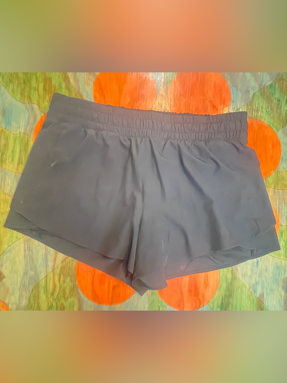 Womens Avia Shorts Size XL with Liner Black Thick Waistband Polyester Spandex